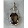 Image 4 : Stamped .925 Smoky Quartz Jewelry Set With Necklace, Pendant, and Earrings