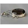 Image 5 : Stamped .925 Smoky Quartz Jewelry Set With Necklace, Pendant, and Earrings