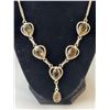 Image 6 : Stamped .925 Smoky Quartz Jewelry Set With Necklace, Pendant, and Earrings