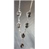Image 8 : Stamped .925 Smoky Quartz Jewelry Set With Necklace, Pendant, and Earrings