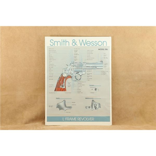 Smith & Wesson Model 586 L-frame Revolver Exploded View 18" X 24" Poster