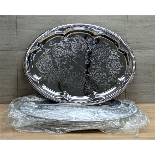 18" x 13-1/2" Oval Serving Trays, Johnson Rose 47118 - Lot of 10