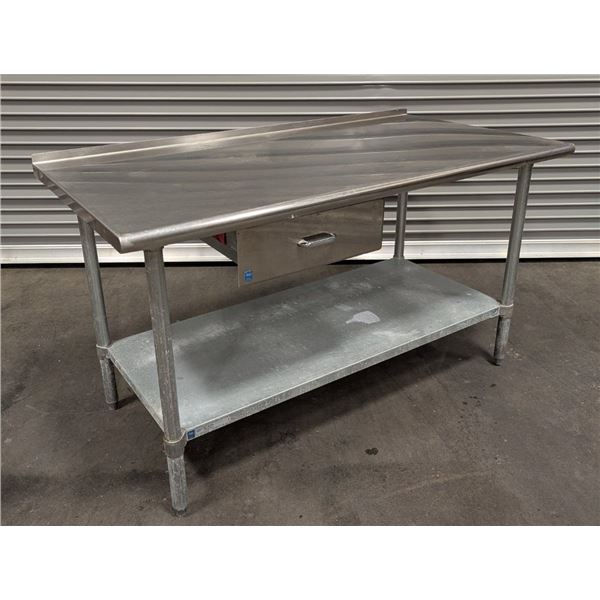 Duke 60" X 30" Stainless Steel Work Table w/Backsplash & Drawer