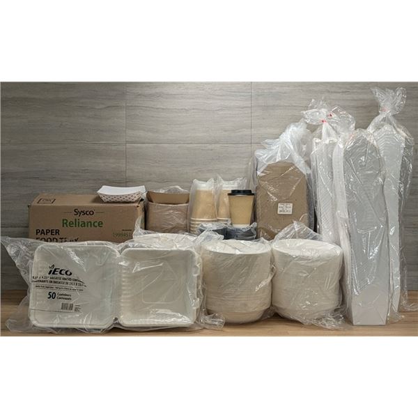 Assorted Take Out Containers, Trays, Cups & Lids - Lot of Approx. 700pcs
