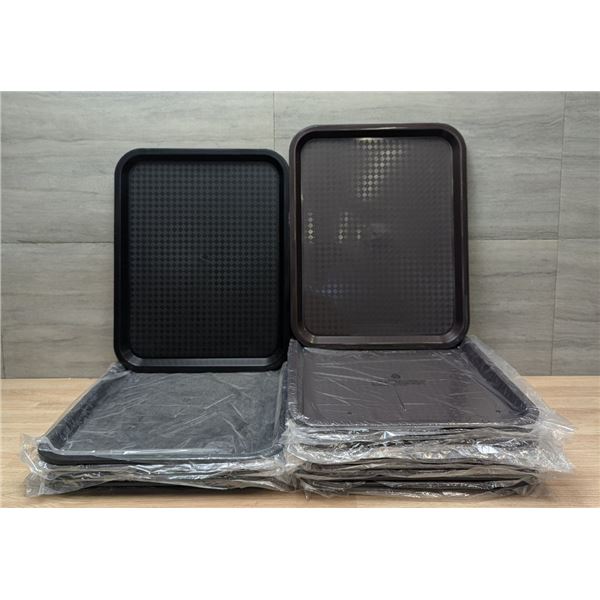 Update 10" x 14" Brown & Black Fast Food Trays - Lot of 18pcs