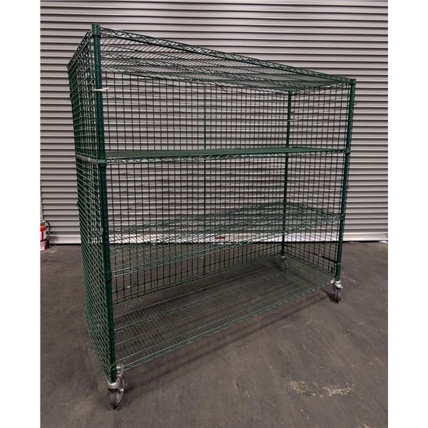 73" x 24" Mobile Enclosed Wire Shelving Unit