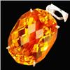 190.57ct Sterling Pendant Oval Golden Yellow Citrine (JEW-1838)