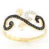 0.43Ct 35 Black & 8 White Diamond Ring 9K Gold (JEW-9109X)