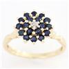 1.09Ct Genuine Blue Sapphire & Diamond 9K Gold Ring (JEW-9093X)