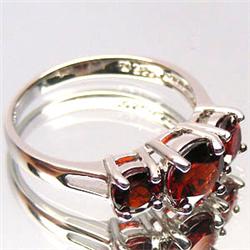 15.68ct Red Africa Garnet Round Sterling Ring  (JEW-1865)
