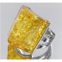 ct Baltic Amber White Gold Vermeil Ring (JEW-1791)