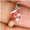 13.56ct Sterling Ring Heart Cut Orange Pink Sapphire (JEW-1841)