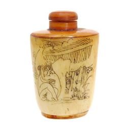 Kamasutra Chinese Bone Snuff Bottle   (ANT-640)