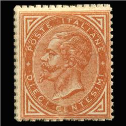 1863 RARE Italy 10c Postal Stamp MINT (STM-0161)