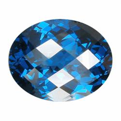 38.10ct Oval Checker Cut London Blue Quartz  (GEM-17386)