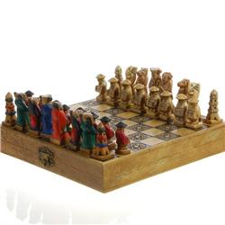 Marble Hand Painted Chess Set Marble Box  (CLB-036)