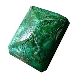 256ct Checker Cut Rectangle Shaped Emerald Gem (GEM-11733)