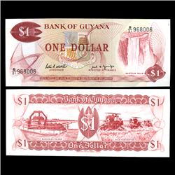 1992 Guyana Scarce $5 Crisp Unc Note (CUR-05797)