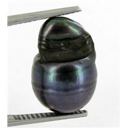 10.65ct South Sea Saltwater Baroque Pearl Iridescent Black/Purple RARE 15mm (JEW-1885)