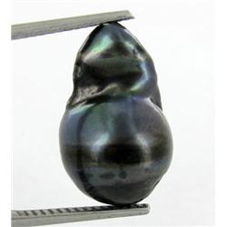 10.01ct South Sea Saltwater Baroque Pearl Iridescent Black/Purple RARE 16mm (JEW-1870)
