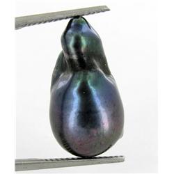13.83ct South Sea Saltwater Baroque Pearl Iridescent Black/Purple RARE 20mm (JEW-1882)