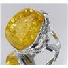 87ct Baltic Amber White Gold Vermeil Ring (JEW-1783)