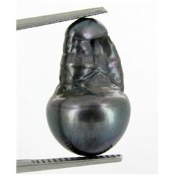 12.63ct South Sea Saltwater Baroque Pearl Iridescent Black/Purple RARE 18mm (JEW-1891)