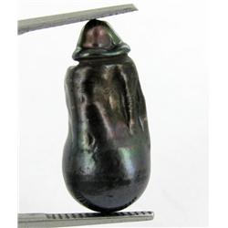 11.77ct South Sea Saltwater Baroque Pearl Iridescent Black/Purple RARE 21mm (JEW-1878)