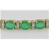 Image 2 : 9+ct Colombian Emerald & Diamond 14k Gold Bracelet (JEW-1698)