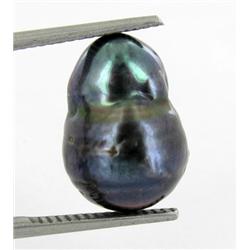 9.46ct South Sea Saltwater Baroque Pearl Iridescent Black/Purple RARE 14m (JEW-1876)
