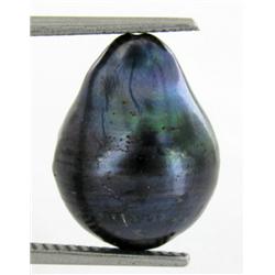 12.02ct South Sea Saltwater Baroque Pearl Iridescent Black/Purple RARE 14mm (JEW-1890)