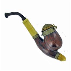 Antique Bavarian Bone & Burlwood "Bruyere" Pipe 6" (ANT-873)