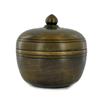 Vintage Darkened Brass Thai Moslem Liddded Tea Container 3" (ANT-867)