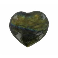 61.49ct Gem Grade Labradorite Polished Heart Neon Peacock Colors (GEM-21168)