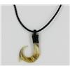Rare White Buffalo Horn Hawaiian Fishhook Pendant Choker (JEW-1410)