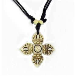 Tibet Handcarved Bone Pendant Necklace (ANT-868)