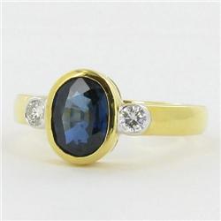 1.9ct Ladies Top Blue Sapphire Diamond 18k Ring (JEW-1136)