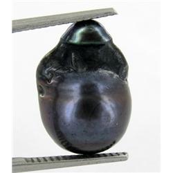 11.21ct South Sea Saltwater Baroque Pearl Iridescent Black/Purple RARE 16mm (JEW-1879)