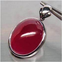 75ct Sterling Pendant Oval Cabochon Blood Red Topaz (JEW-1663)
