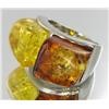 80ct Baltic Amber White Gold Vermeil Ring (JEW-1790)