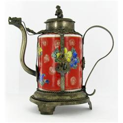 Vintage Chinese Ceramic Decorative Teapot 4" (ANT-864)