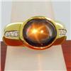 23k Solid Yellow Gold Mens Diamond Black Star Sapphire Ring 8 grams (JEW-1428)