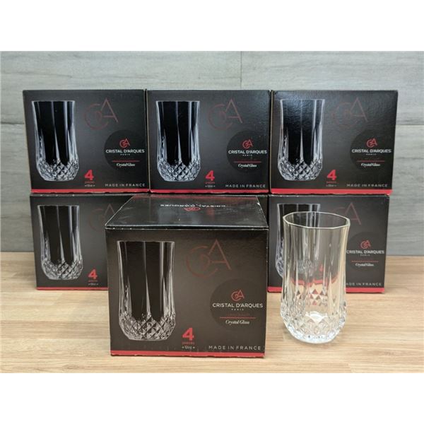 12oz Longchamp Crystal Glasses, Arcoroc L8706 - Lot of 28 (7 Boxes)