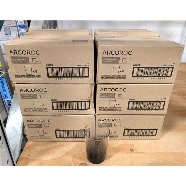 Essential 17oz Gray Beverage Glasses, Arcoroc N9029 - Lot of 72 (12 Cases)