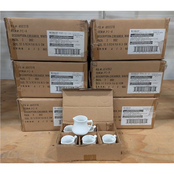 World Tableware 4-1/2oz  White Creamers - Lot of 144 (6 Case)