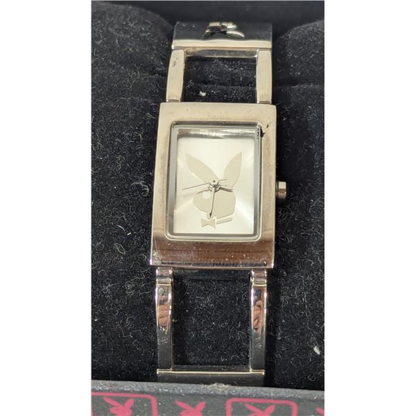 Playboy Bunny Logo Rectangular Wristwatch w/ Original Box