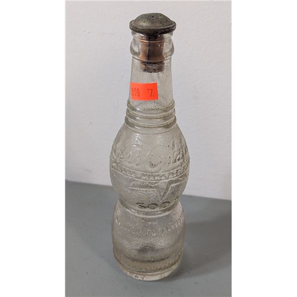 VTG NuGrape Embossed Glass Soda Syrup Bottle w/ Metal Pourer