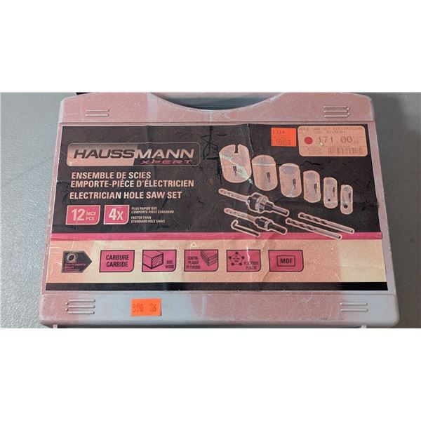 Haussmann Xpert 12-Pc Electrician Hole Saw Set w/ Case