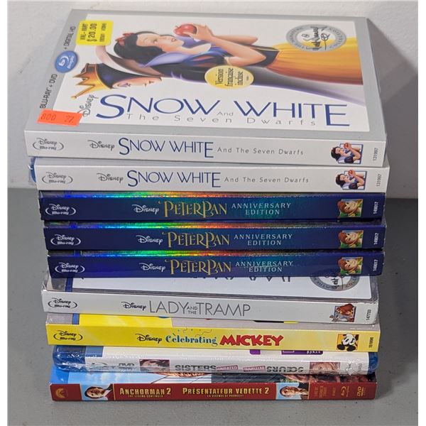 Disney Blu-ray & DVD Lot - Snow White, Peter Pan, Lady & the Tramp, Mickey & More