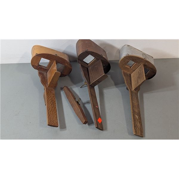Antique Handheld Stereoscope Viewer Lot - H.C. White Eagle Hood & More